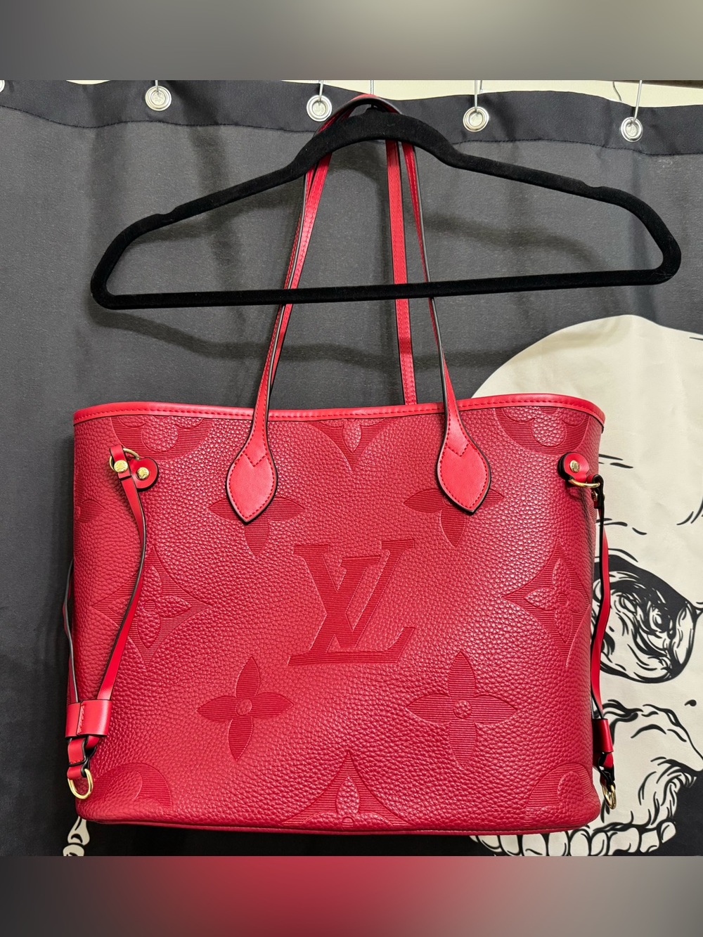 Red Monogram Tote Bag Inspired